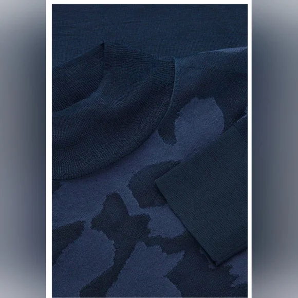 COS Abstract Art Detail Sheer Roll-neck Jumper - Picture 3 of 8